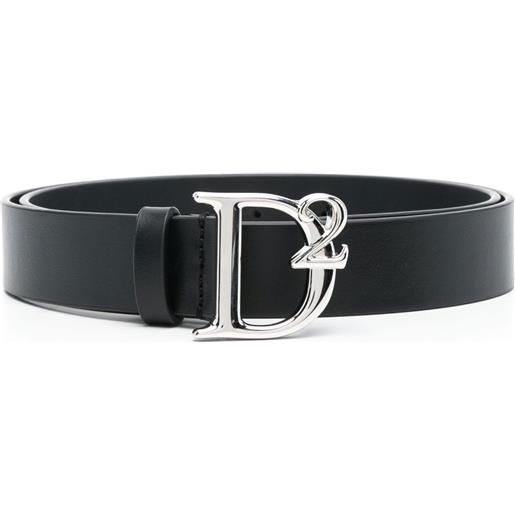 DSQUARED2 cintura con placca logo - nero