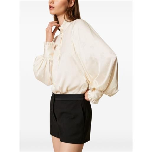 TWINSET shorts con dettaglio satinato - nero