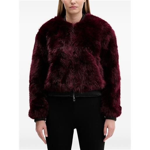 Desigual bomber in pelliccia sintetica - rosso