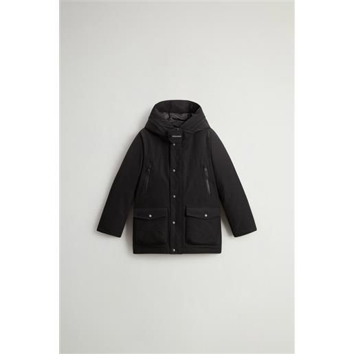 Woolrich arctic parka da bambino in ramar cloth nero taglia 10