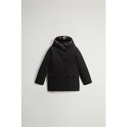 Woolrich arctic parka da bambina in ramar cloth nero taglia 4