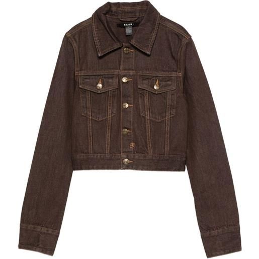 Ksubi giacca denim trucker - marrone