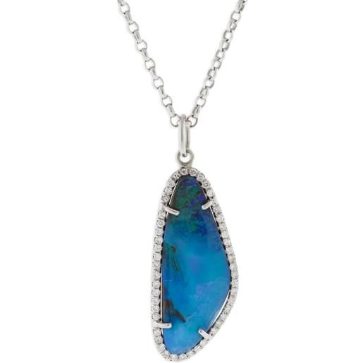 Irene Neuwirth 18k white gold irene diamond and opal necklace - argento