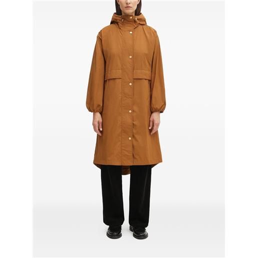 Barbour parka con cappuccio e bottoni - marrone