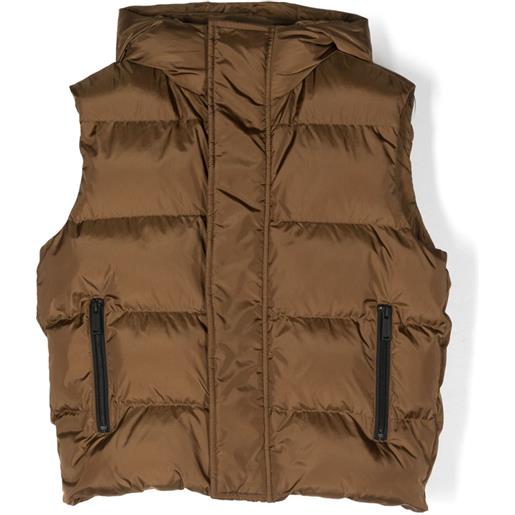 DSQUARED2 KIDS gilet imbottito con cappuccio - marrone