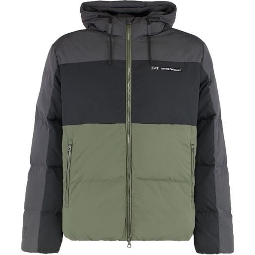 Ea7 Emporio Armani piumino con design color-block - verde