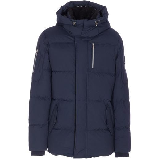Moose Knuckles piumino everest 3q con cappuccio rimovibile - blu
