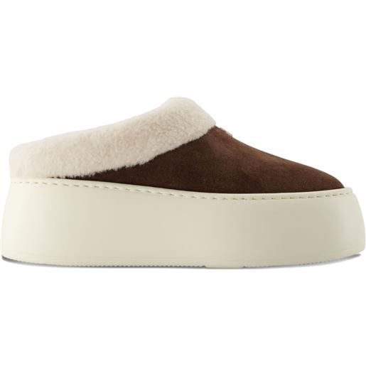 Giuseppe Zanotti mules in pelle scamosciata con plateau - marrone