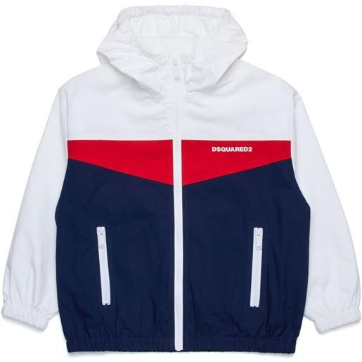 DSQUARED2 KIDS bomber con design color-block - blu