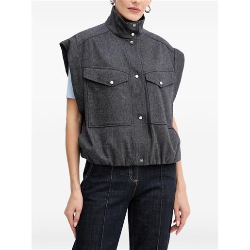 BOSS giacca con taschino e bottoni - grigio