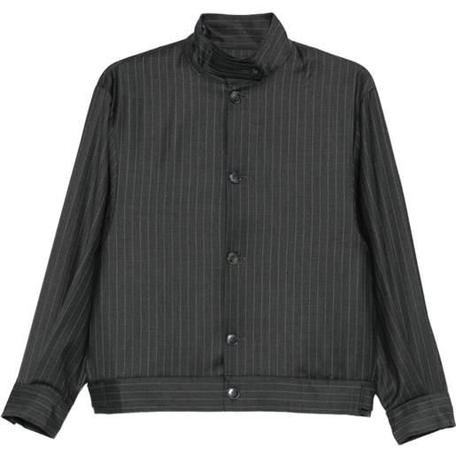 Aya Muse bomber gessato con cappuccio - grigio