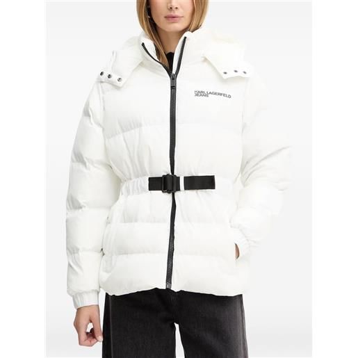 Karl Lagerfeld Jeans piumino con cintura - bianco