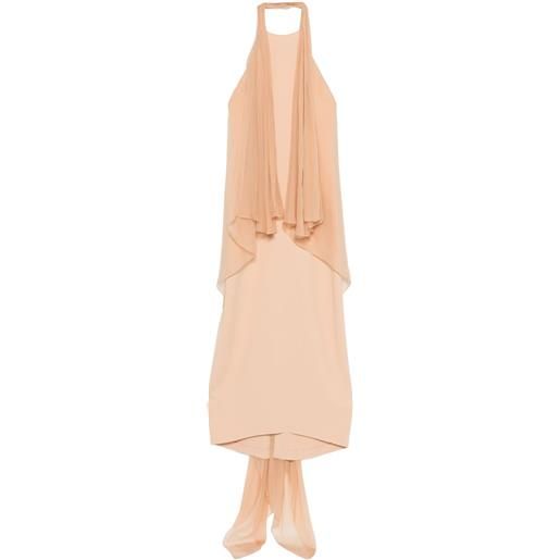Alberta Ferretti abito con scollo all'americana - toni neutri