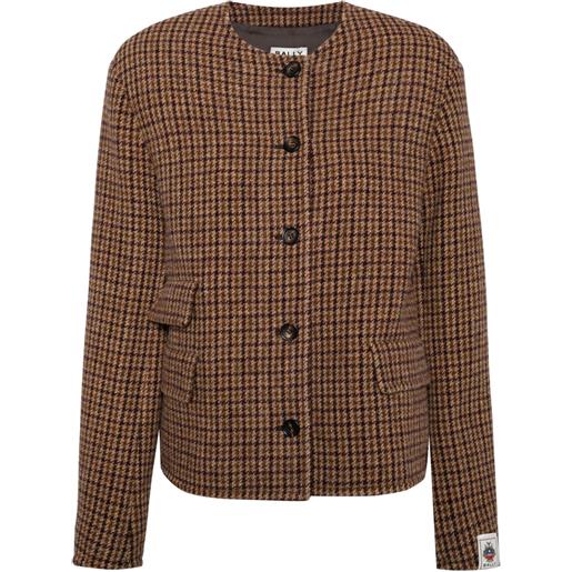 Bally giacca con motivo pied-de-poule - marrone