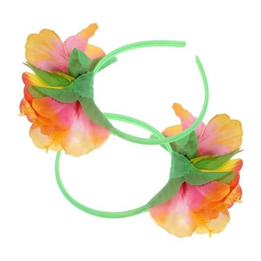 COLLBATH 2 fascette per chioma fiori per feste hawaiane estive spiaggia copricapo decorativo leggero e comodo materiali plastici flessibili