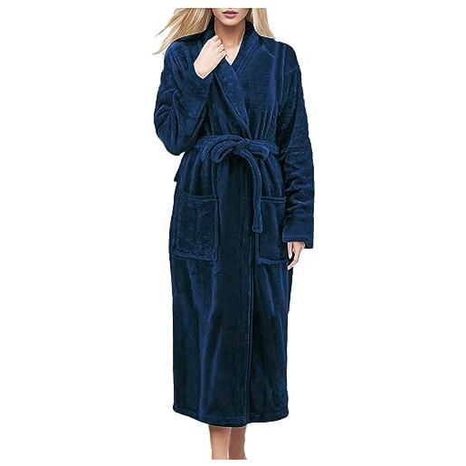 lozssnigzi vestaglia donna invernale vestaglia flanella caldo vestaglia senza cappuccio invernali accappatoio vestaglia donna da camera morbida vestaglia in pile