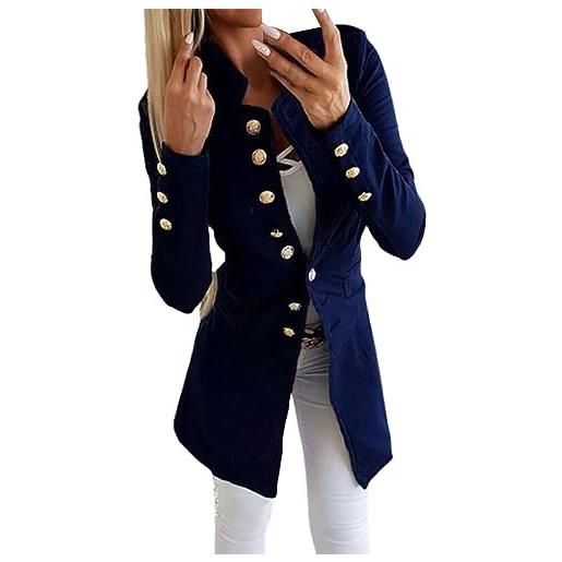 Generic gilet lungo con donna americana manica lunga donna donna slim fit giacca cappotto donna leopardo, bu1, s