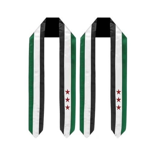 ZENRUIMING 2 stole di laurea della coalizione siriana, sciarpa scialle di laurea in siria, scialle di laurea 2025, scialle universitarie internazionali da uomo e da donna, stile siria, colore