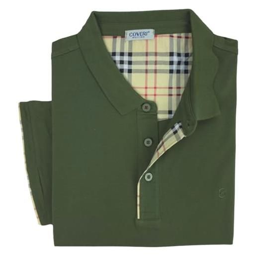 Coveri polo uomo a manica corta 100% cotone taglia forte taglie comode xxxl 4xl 5xl 6xl (it, testo, 4xl, regular, regular, verde)