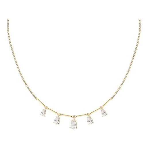 Morellato collana donna in argento 925% riciclato, zirconi, collezione tesori - saiw207