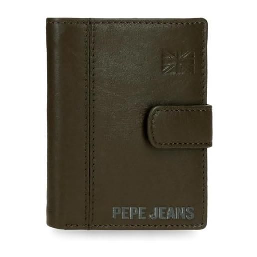 Pepe Jeans Delta Portafoglio Orizzontale In Pelle Marrone – Con Portacarte Estraibile, Misure 11x8,5x1 Cm – Compatto E Da Viaggio
