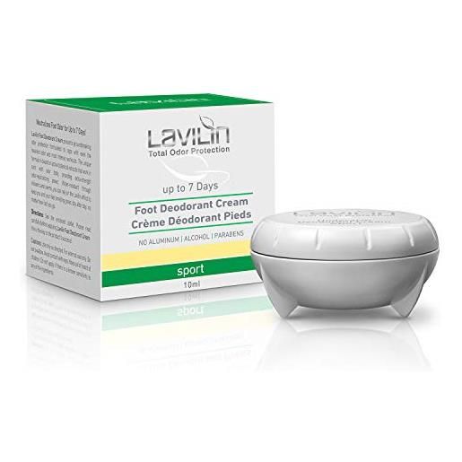 Lavilin sport crema deodorante per i piedi - per gli atleti - neutralizza gli odori dei piedi fino a 7 giorni | senza alluminio, senza alcol, senza parabene | senza crudeltà