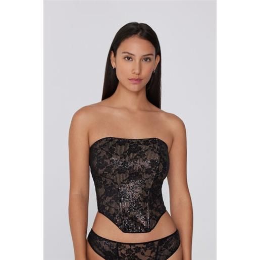Tezenis reggiseno bra top bustier luxury dream donna nero