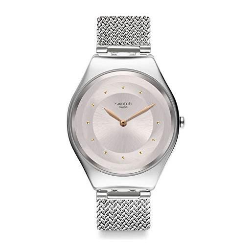 Swatch orologio analogico quarzo unisex adulto con cinturino in acciaio inox syxs117m