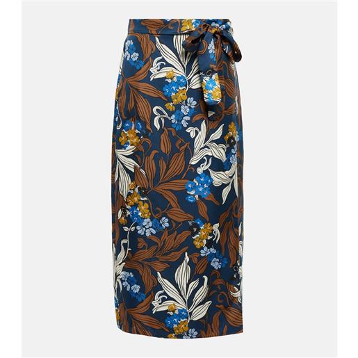 'S Max Mara gonna midi zante in seta con stampa