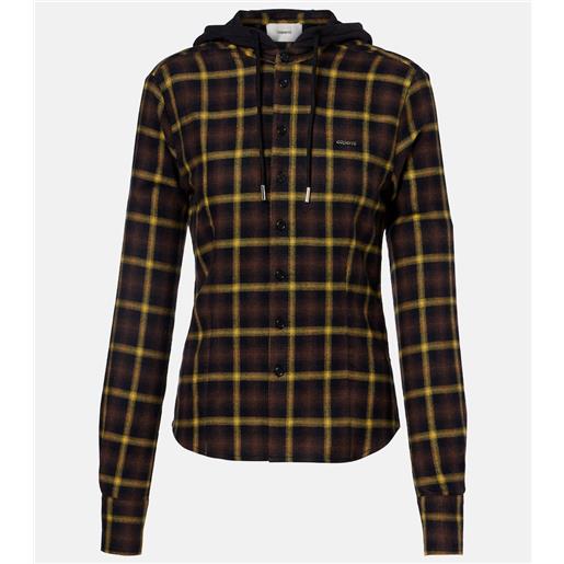 Coperni camicia in cotone a quadri con cappuccio