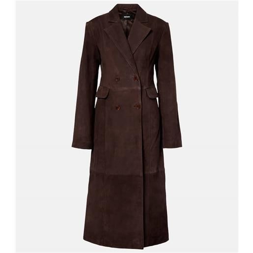 Rotate cappotto doppiopetto in suede