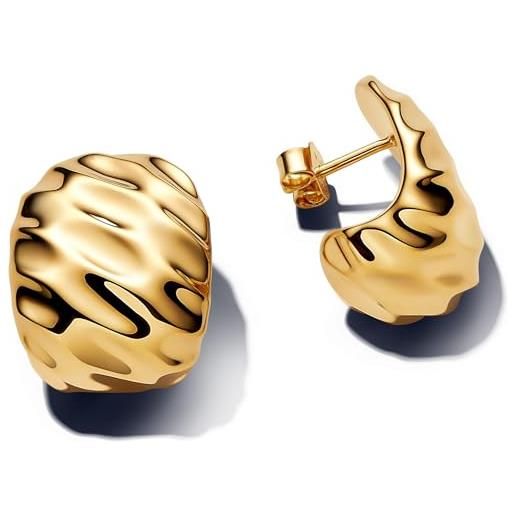 Pandora essence 263879c00 - orecchini a cerchio in argento sterling placcato oro 14 carati