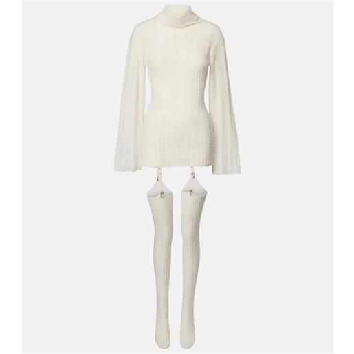 Aya Muse abito corto in misto lana