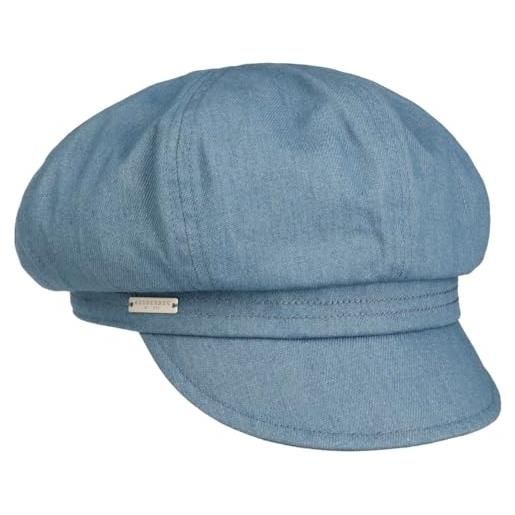 Seeberger berretto newsboy classic jeans cotton cap cappello baker boy taglia unica - denim