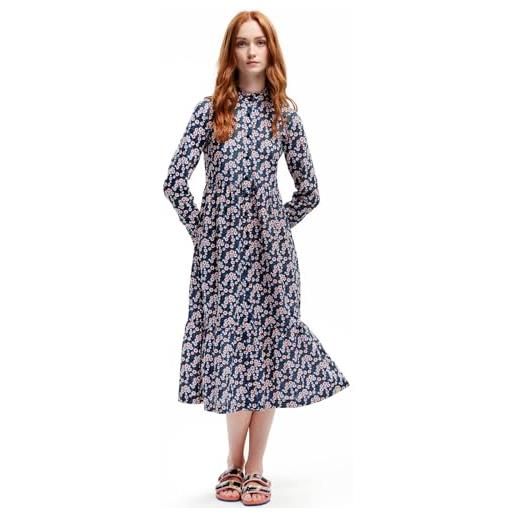 Regatta orla kiely - maxi abito da donna a maniche lunghe, con bottoni, maniche lunghe, acqua floreale, 48