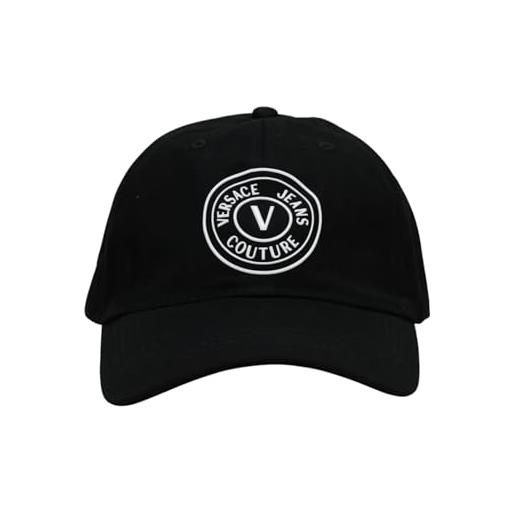 VERSACE JEANS COUTURE v-emblem logo nero/bianco cap, nero , taglia unica
