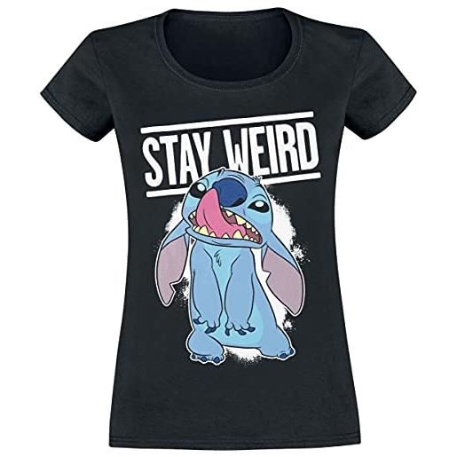 Lilo and Stitch lilo & stitch stay weird donna t-shirt nero m 100% cotone regular