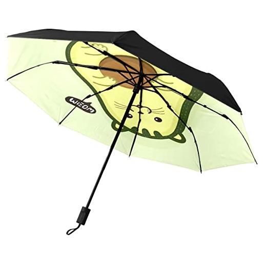 GISPOG ombrello pieghevole automatico, con gatti di avocado, impermeabile, compatto, da viaggio, colore unico, taglia unica
