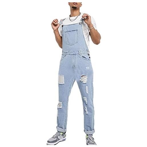 each women salopette da uomo in denim salopette da uomo jeans strappati lavati tute tute da lavoro aderenti alla moda