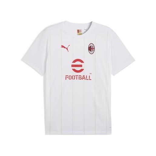 PUMA a. C. Milan - t-shirt prematch, adulto, maglia da calcio e da allenamento a maniche corte, con logo ac milan e puma, prodotto ufficiale, unisex, nero, xs