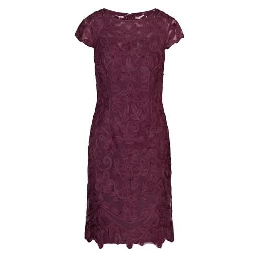 APART Fashion apart abito da cocktail in maglia lavorata a maglia, corto e con motivo allover, prugna, 50