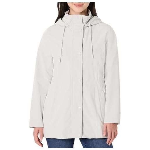 Amazon Essentials impermeabile lungo e leggero con cappuccio, idrorepellente, vestibilità rilassata, azzurro opaco, l