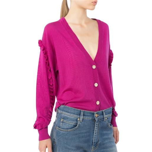 PINKO cardigan in lana con rouches - 102120a189 - viola