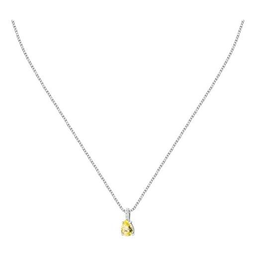 Morellato collana da donna in argento riciclato al 925% con zirconi, collezione tesori saiw194, argento 925 riciclato, zirconia cubica