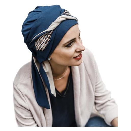 CAREBELL bandana oncologica/modello smooth/design mayfair/ideale per chemioterapia e alopecia/tessuto di cotone/comodo e traspirante/per casi di perdita di capelli
