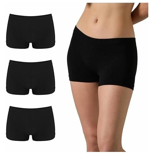 Risalti culotte donna vita alta boxer bamboo 3 pz - mutande più morbide del cotone, intimo donna - made in italy