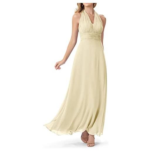 KURFACE abiti da damigella d'onore da donna metodi di utilizzo multipli abiti lunghi per ospiti di nozze per ragazzi, champagne, 38