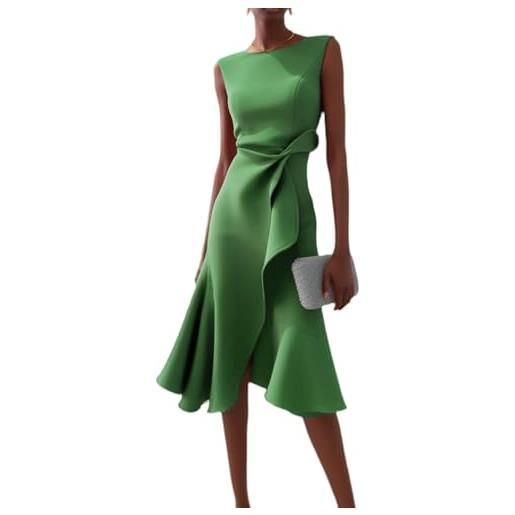 Generisch abito da donna elegante, vintage, abito corto estivo, senza maniche, con volant, elegante, lilla, l