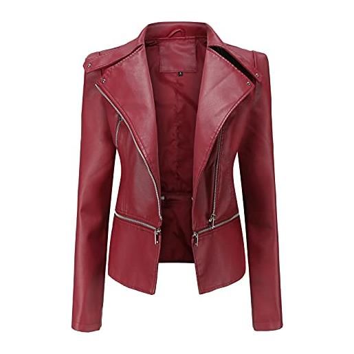 KHIRVWL giubbotti in pelle donna giacca in pelle donna nera trapuntata giubbino biker giubbotto moto vera pelle bomber donna giacca pelle moto donna giacche ecopelle donna verde 2024 offerte lampo