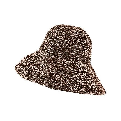 WANAM cappello di paglia delle donne di modo di estate della signora cappello del sole di estate cappello della visiera cap